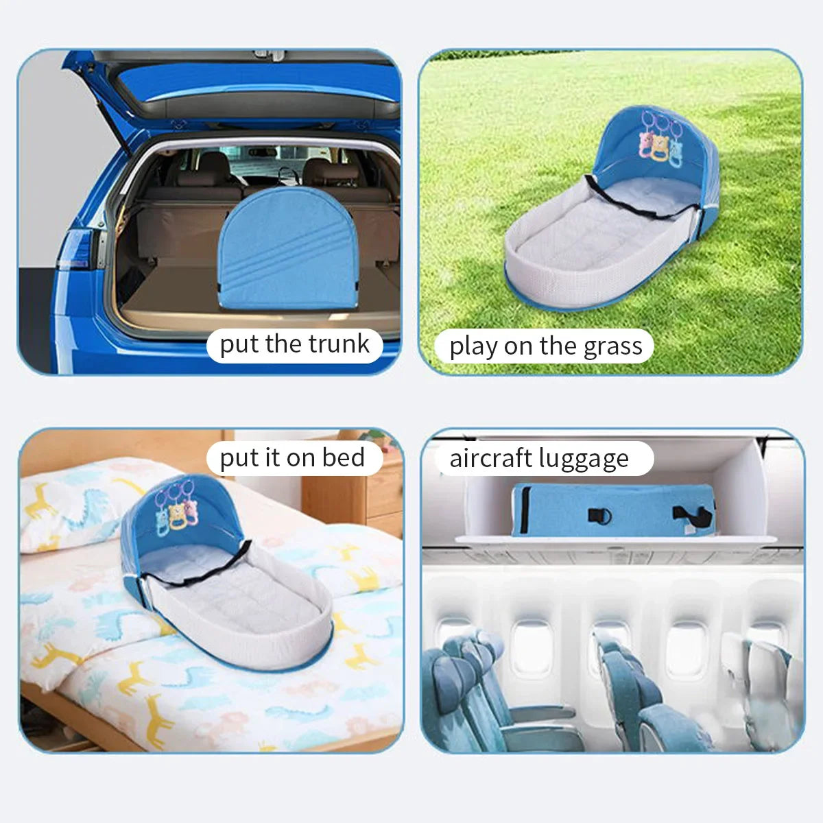 Lit parapluie bébé — Berceau Voyage Premium Moustiquaire & Matelas Anti-Écrasement | 5 Couleurs