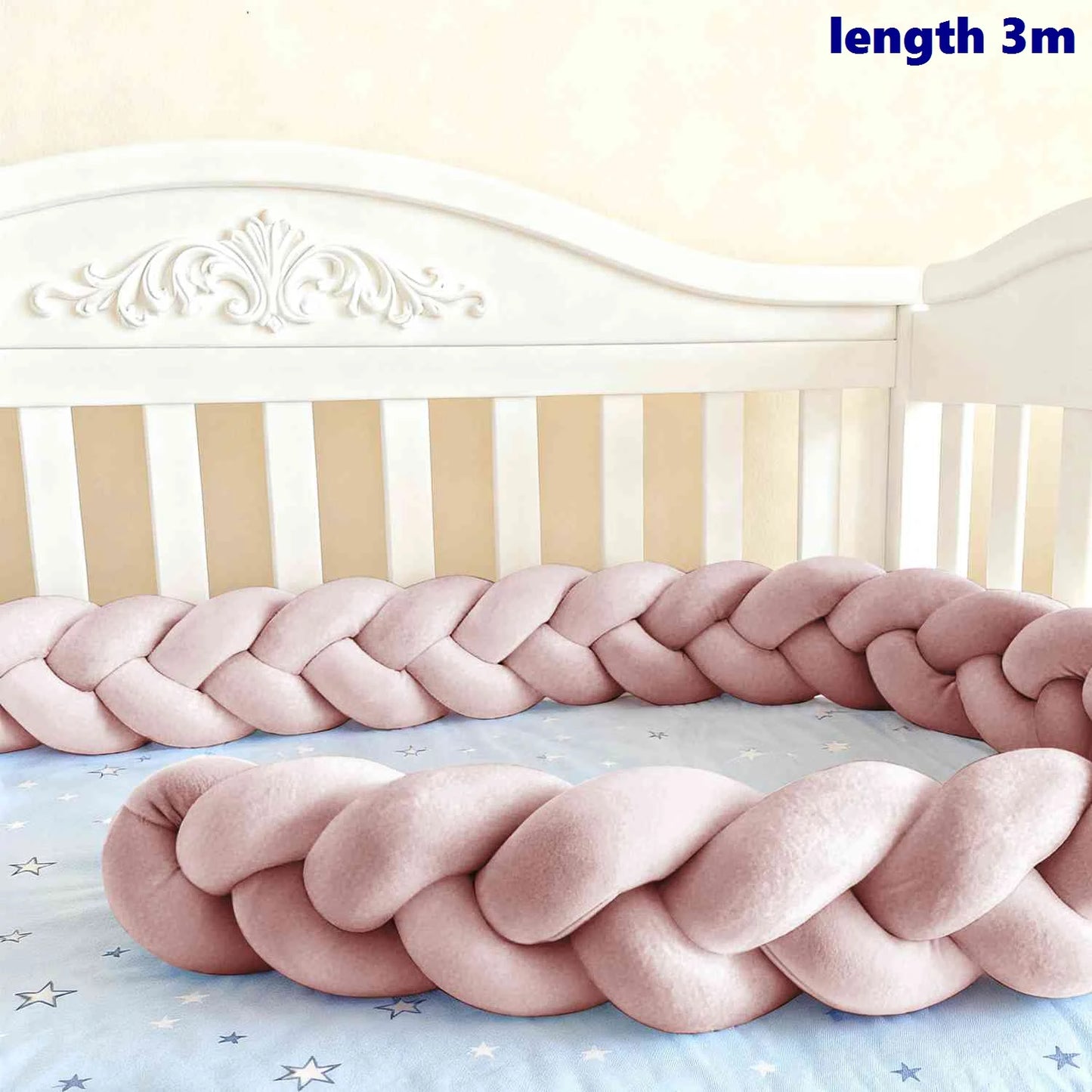 Tour de lit tressé bébé — Nœuds Spandex Doux 1-4M | 20 Coloris Garçon & Fille