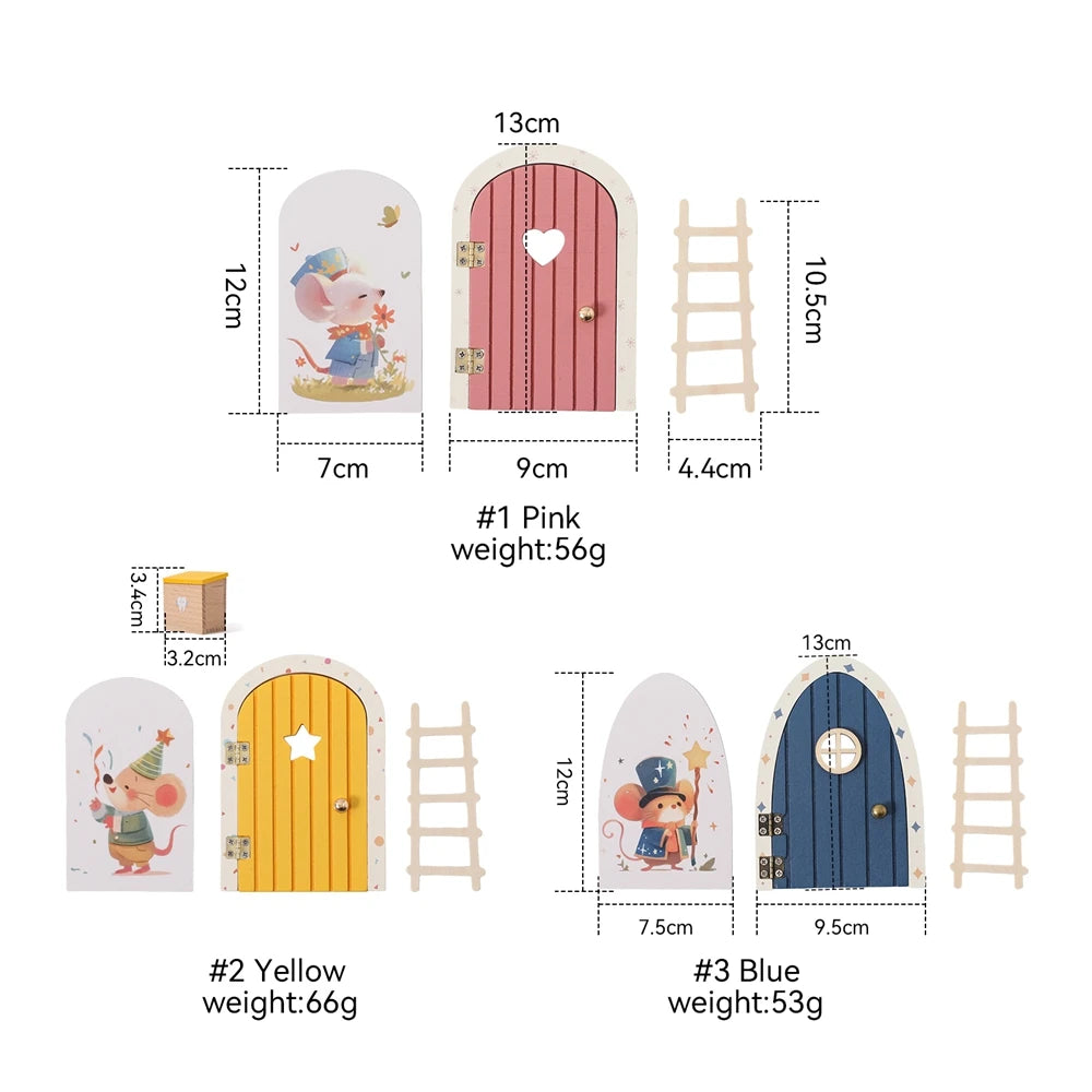 Porte Fée Miniature en Bois & Boîte à Dent de Lait – Décoration Chambre Enfant Cadeau Naissance