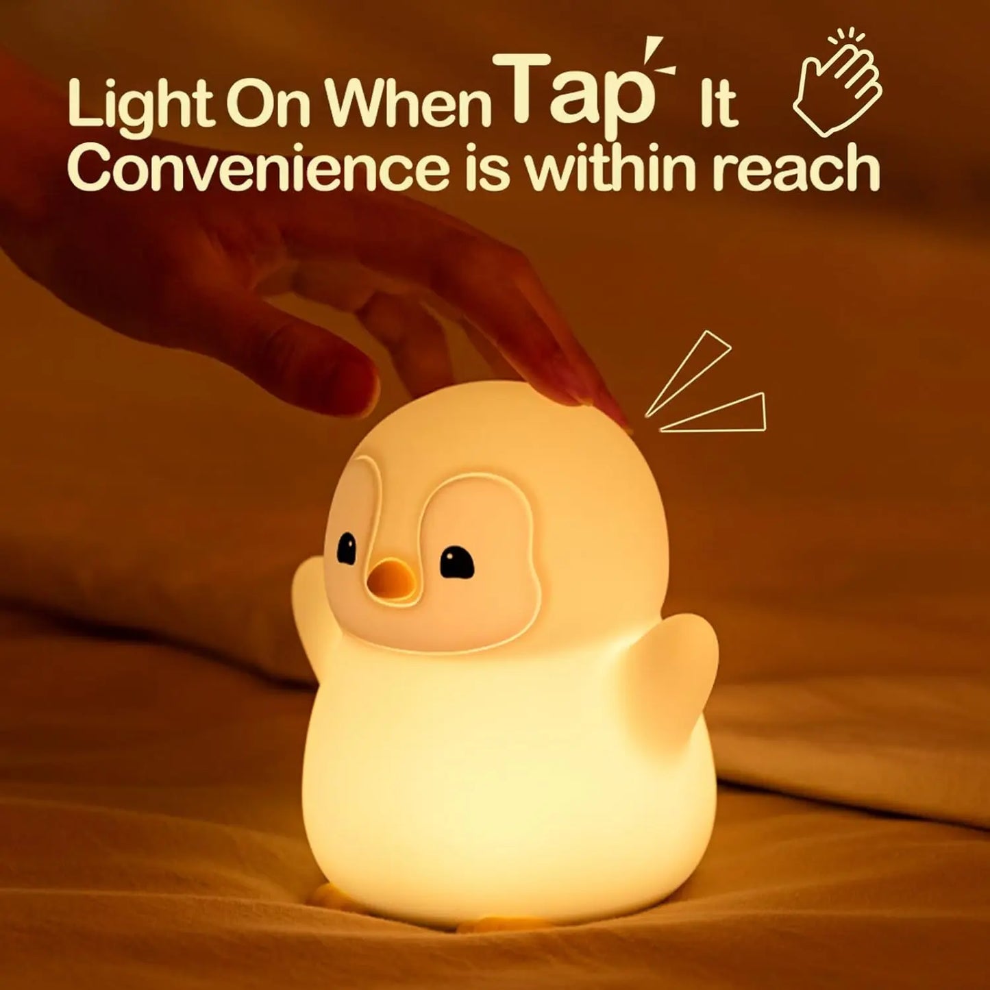 Veilleuse dragon & pingouin silicone — LED Tactile Rechargeable Dimmable | 5 Modèles | Chambre Bébé