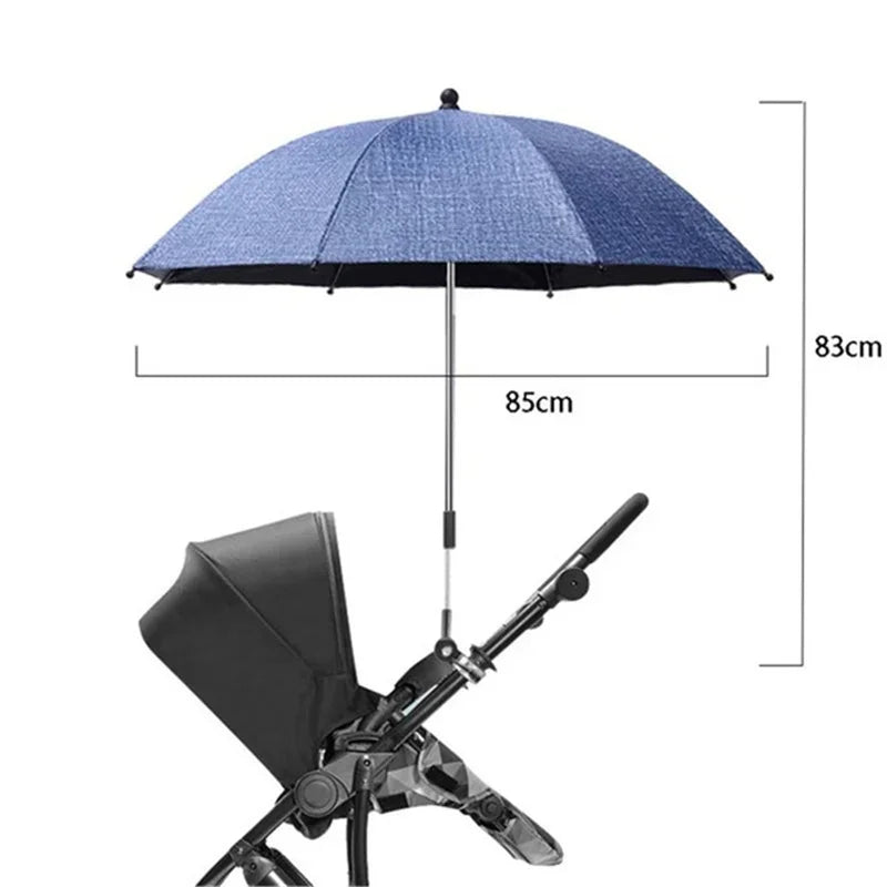 Ombrelle poussette universelle — Parapluie Pince Réglable Anti-UV & Pluie UPF50+ | Toutes Marques