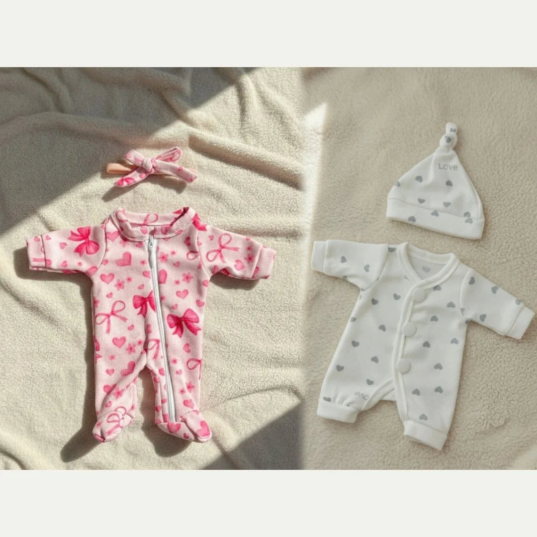 4 Styles Cutest Baby Romper Outfits for Size 8-9Inch Newborn Dolls Soft Touch Handmade High Quality Clothes With Hat