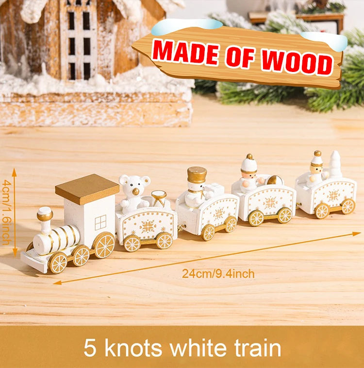 Train de Noël Miniature Bois – Décoration Sapin & Table Fêtes 2025, Cadeau Enfant Nouvel An 2026