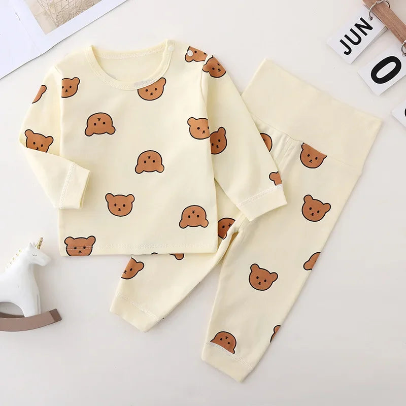 Pyjama Bébé 2 Pièces Coton — Haut Manches Longues & Pantalon, Unisexe Automne Hiver 3M-3 Ans