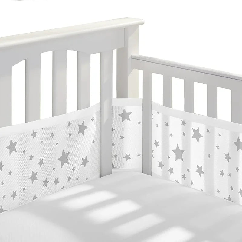 Tour de Lit Respirant Bébé — Mesh 4 Panneaux Protection Barreaux Anti-Étouffement