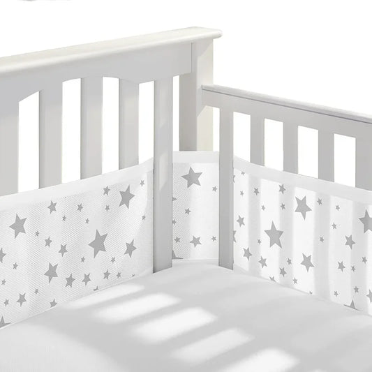 Tour de Lit Respirant Bébé — Mesh 4 Panneaux Protection Barreaux Anti-Étouffement