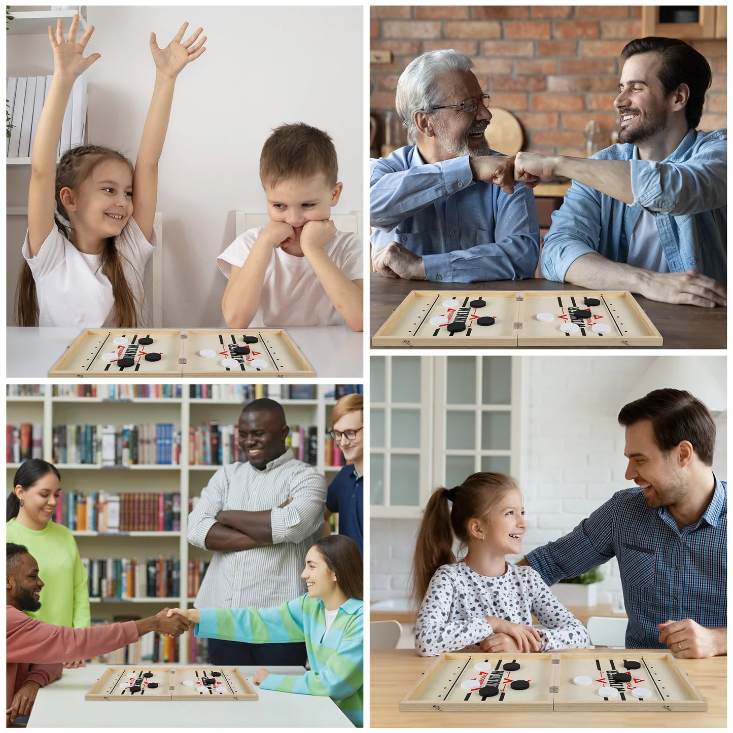 Jeu Sling Puck Hockey Pliable – Jeu de Société Famille Parent-Enfant & Adultes | 3 Tailles