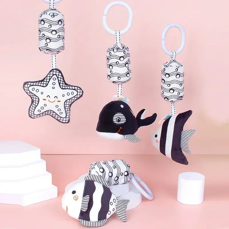 Jouet Poussette Bébé Suspendu Animal – Hochet Lit Siège Auto Éveil Sensoriel Nouveau-Né 0-12 Mois
