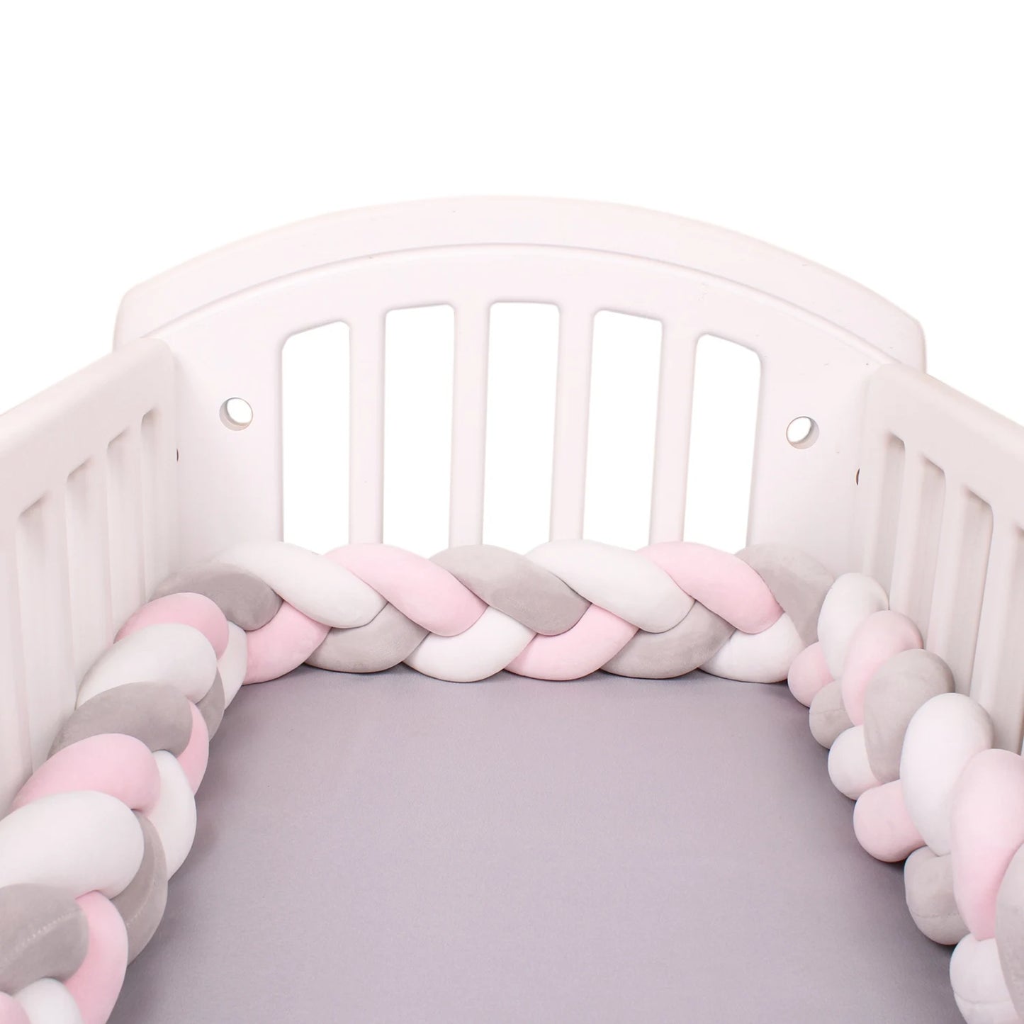 Bumper Lit Bébé Tressé Nœuds Rembourré – Tour de Lit Berceau Lavable 1M 2M 3M 4M