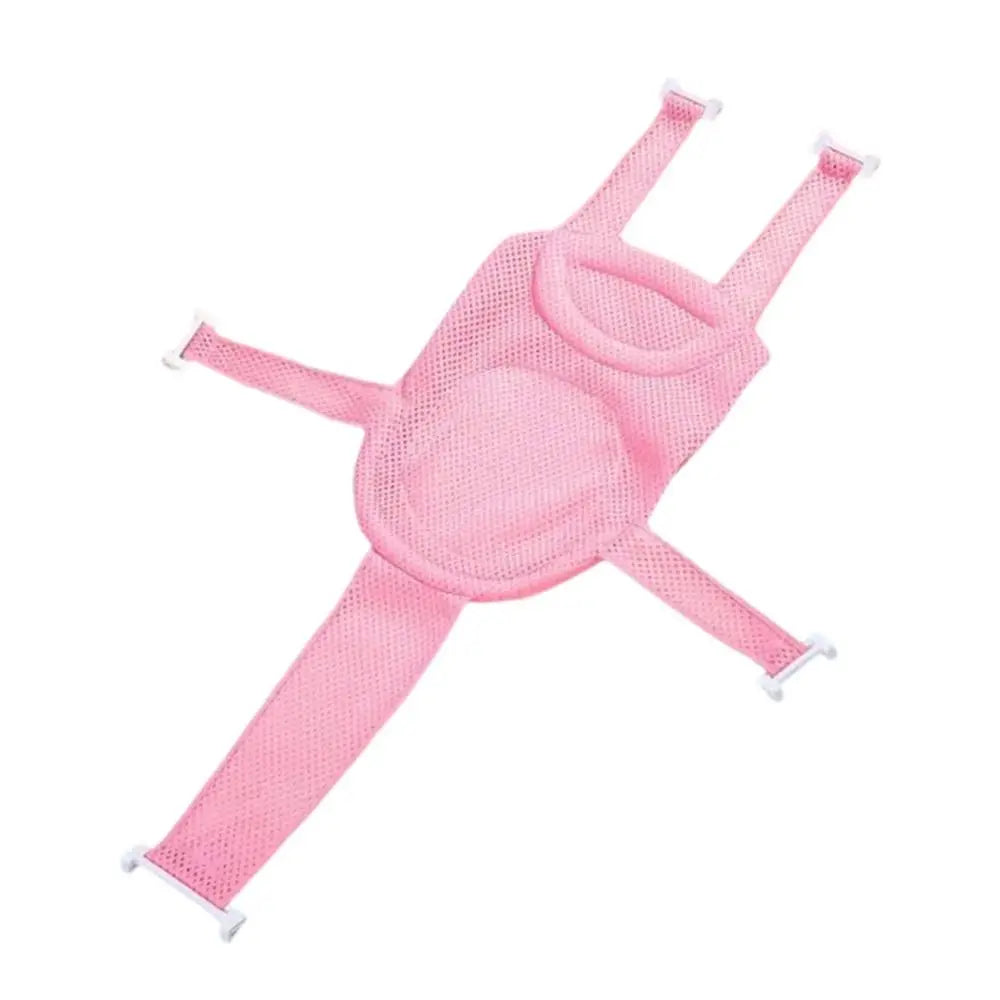 Filet de Bain Bébé Antidérapant Croix Ajustable – Siège Berceau Nouveau-Né | Rose, Bleu & Étoile