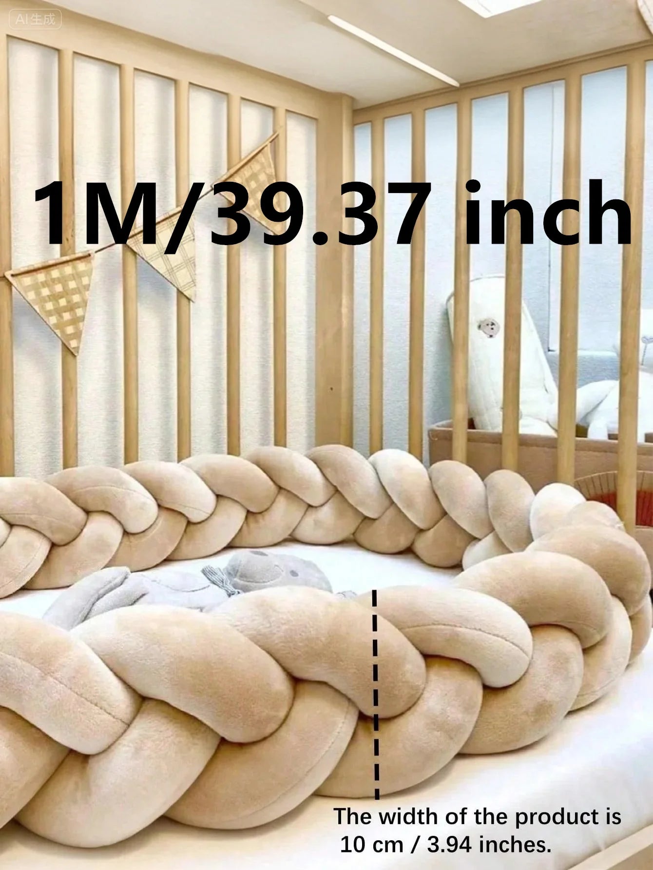 Tresse de lit bébé nœuds — Protection Douce Barreaux Coton | 1M 2M 3M 4M | 32 Coloris Fille & Garçon
