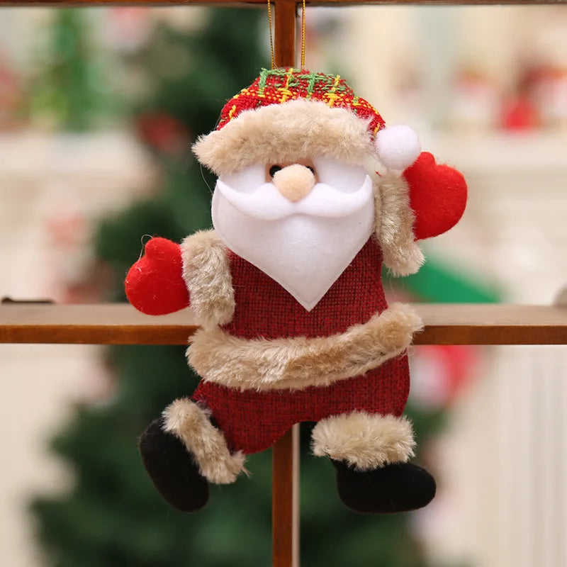 Lot 4 Figurines Décoration Sapin Noël DIY – Père Noël, Bonhomme de Neige, Pendentifs à Suspendre Cadeau Enfant