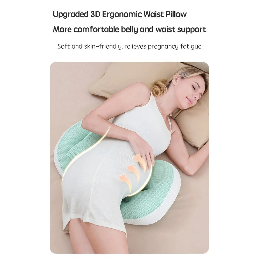 Coussin de Grossesse Coton – Oreiller Corps & Soutien Lombaire | Sommeil Femme Enceinte + 1 Oreiller Offert