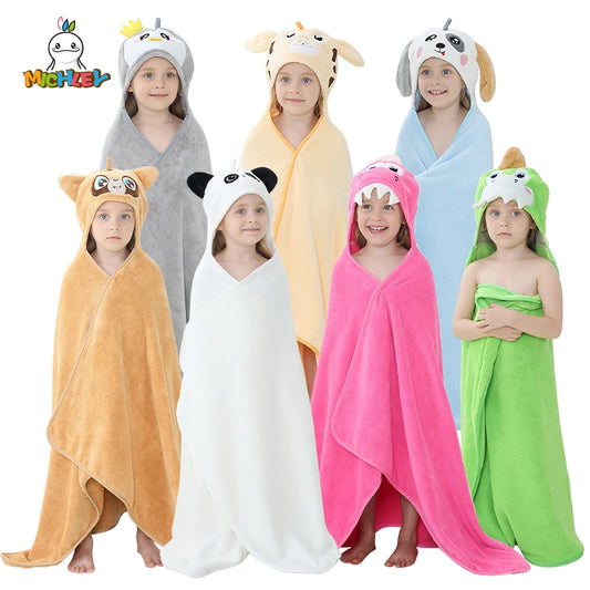 Serviette de Bain Bébé à Capuche – Motifs Animaux
