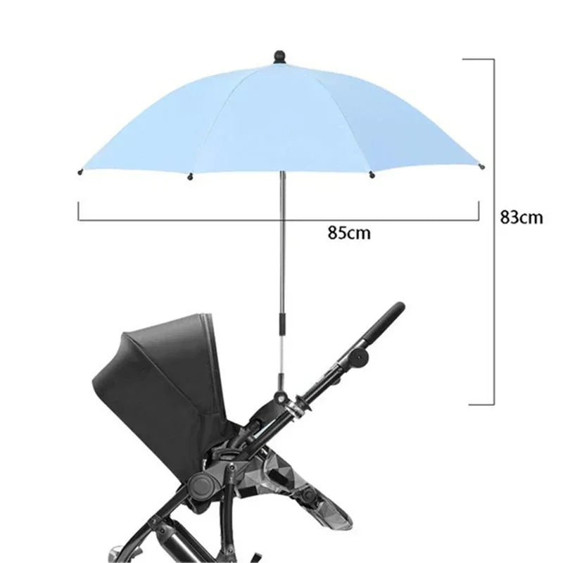 Ombrelle poussette universelle — Parapluie Pince Réglable Anti-UV & Pluie UPF50+ | Toutes Marques