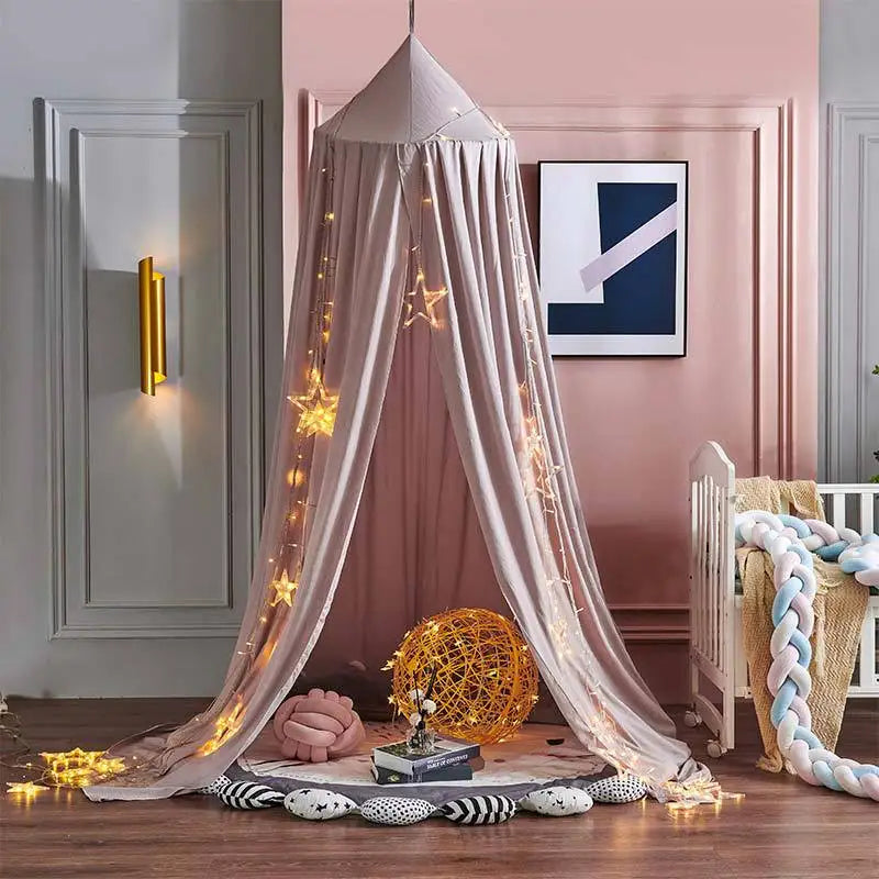 Ciel de lit bébé baldaquin moustiquaire — Tulle Féerique Princesse | Fille 12 Couleurs Décoration Chambre