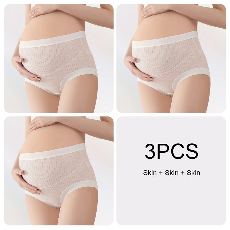 Lot de 3 Culottes Maternité Taille Haute — Coton & Élastane Respirant, Maintien Abdominal, M-XL