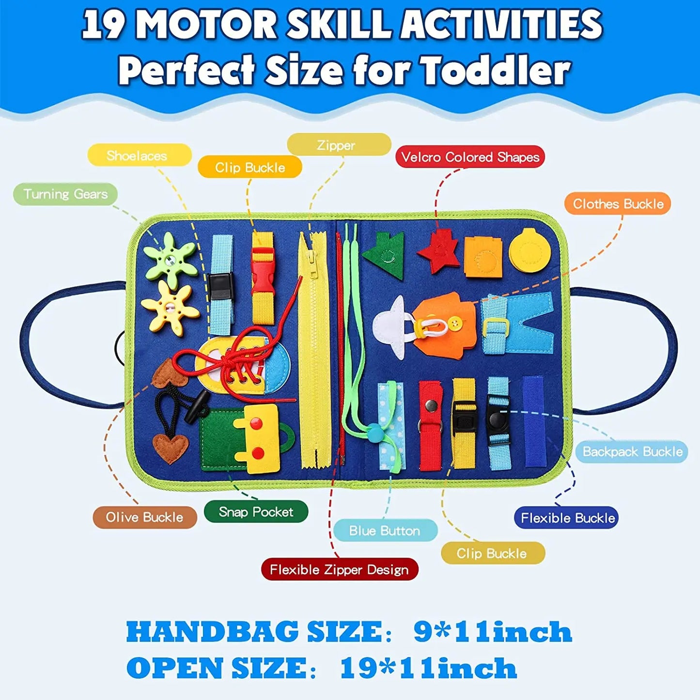 Busy Board Montessori Habillage – Cadre d'Habillage Autonomie Motricité Fine | Fille & Garçon 1-3 Ans