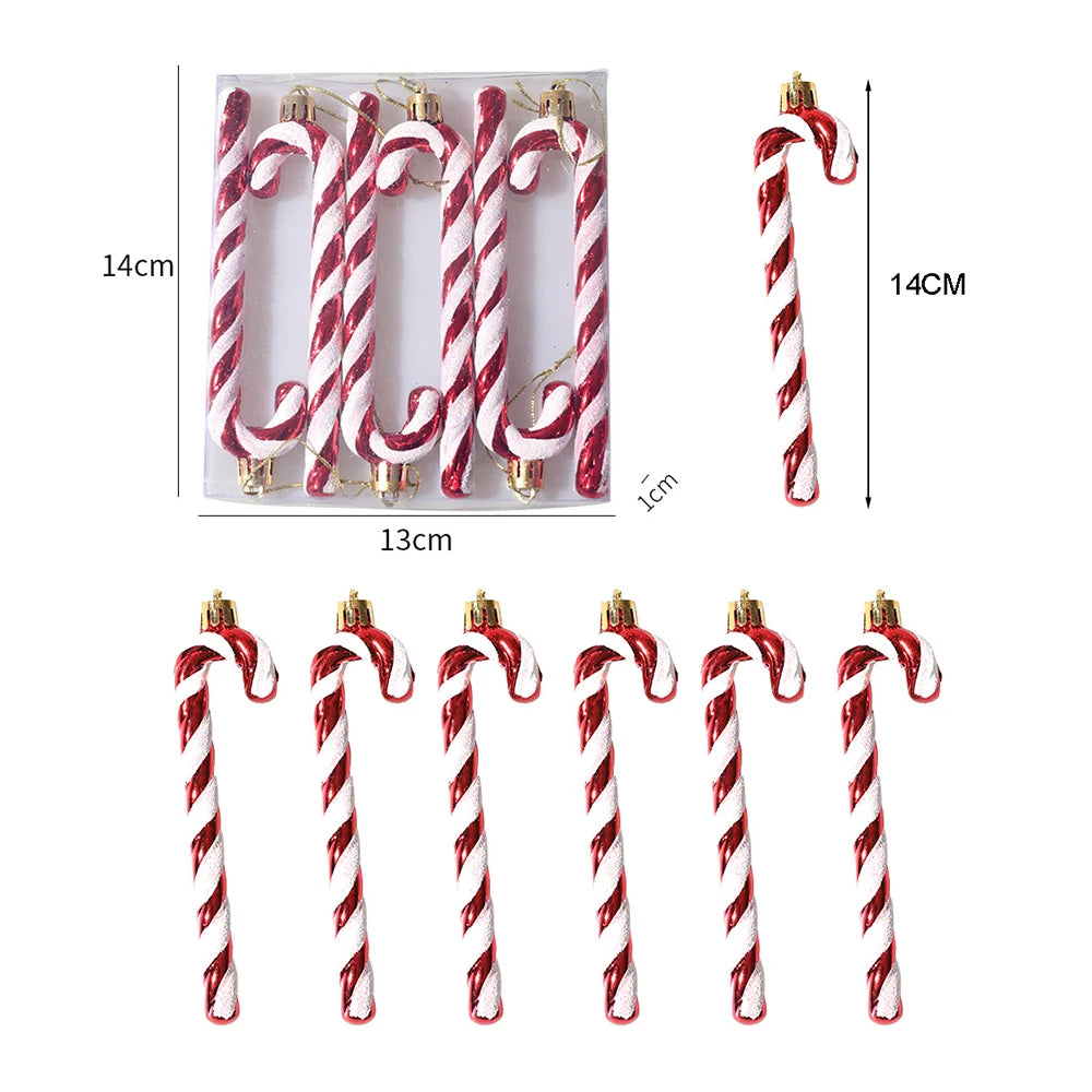 Canne de Bonbon & Pomme de Pin Rouge Or – Décoration Sapin Noël 2025 Tendance, Ornement Suspendu