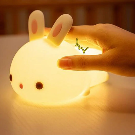 Baby Bunny RGB Night Light — Touch Silicone 16 Colors USB Rechargeable | Baby & Kids Room