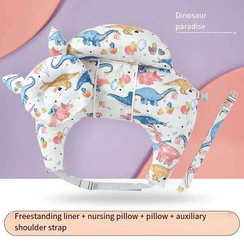 Coussin Bras Allaitement Motif Dinosaure & Animal – Housse Berceau Ergonomique Theraline | Maternité Haut de Gamme