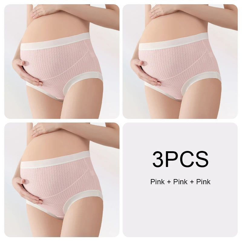 Lot de 3 Culottes Maternité Taille Haute — Coton & Élastane Respirant, Maintien Abdominal, M-XL