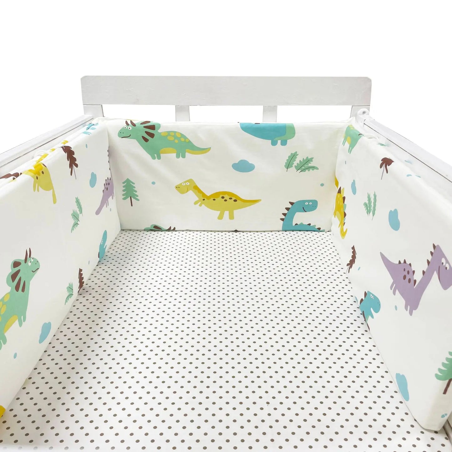 Tour de Lit Bébé Coton Épais 1 Pièce — Coussin Protège Barreaux Lavable | 24 Coloris Fille & Garçon