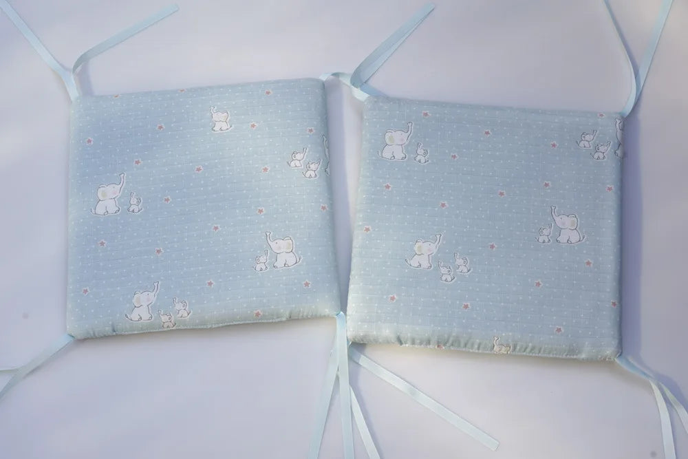 Barrière de lit enfant anti-chute — Coton Lavable Amovible 6 Pièces | Bleu, Beige, Blanc, Kaki