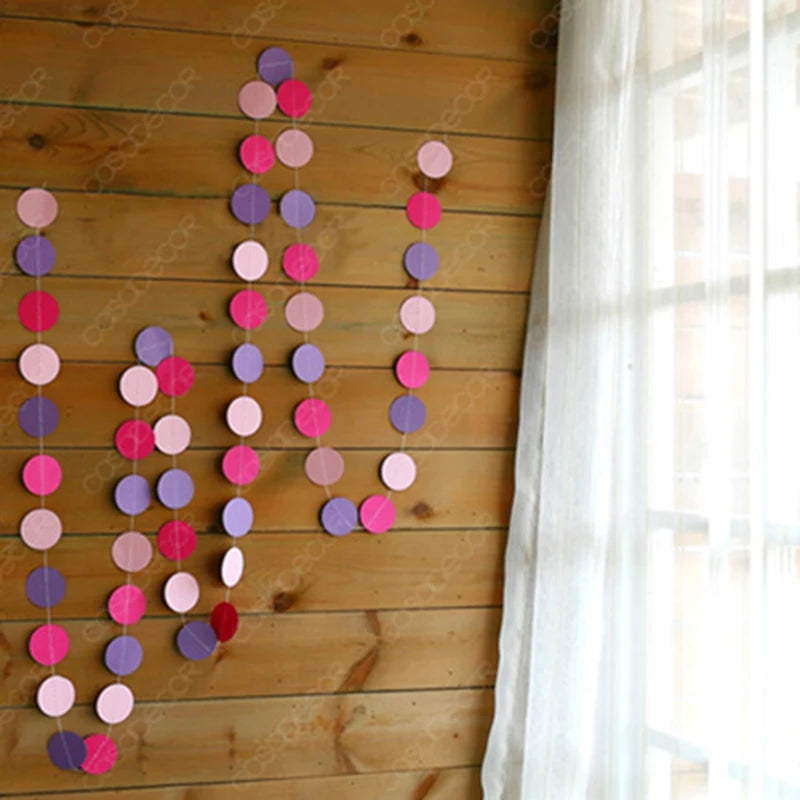 Guirlande Cercles Papier Pastel – Décoration Baby Shower, Anniversaire Enfant & Chambre Bébé