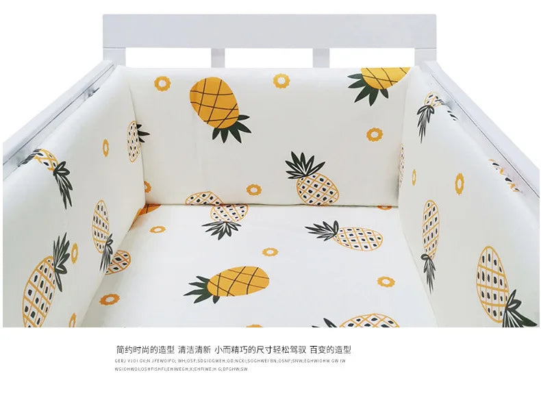 Tour de Lit Bébé Coton Épais 1 Pièce — Coussin Protège Barreaux Lavable | 24 Coloris Fille & Garçon