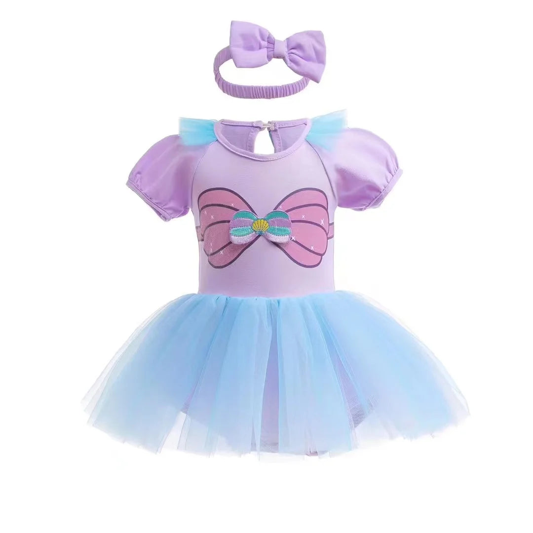 Robe Tutu Princesse Bébé Fille avec Bandeau – Tenue Anniversaire, Baptême & Cérémonie 3-18 Mois