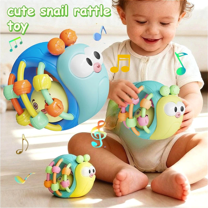 Balles Hochet Douces Bébé – Éveil Sensoriel & Ramper 0-12 Mois | Éléphant & Escargot