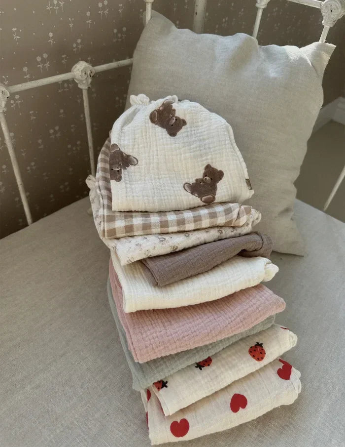 Pantalon Bébé Coton Bio – Mousseline Douce Imprimé Mignon Garçon & Fille 3-6M à 2-3 Ans