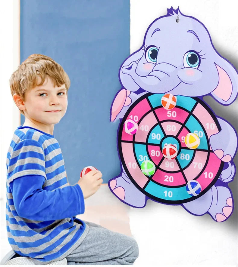 Jeu de Fléchettes Enfant Balle Collante Animal – Cible Montessori Intérieur 3-7 Ans