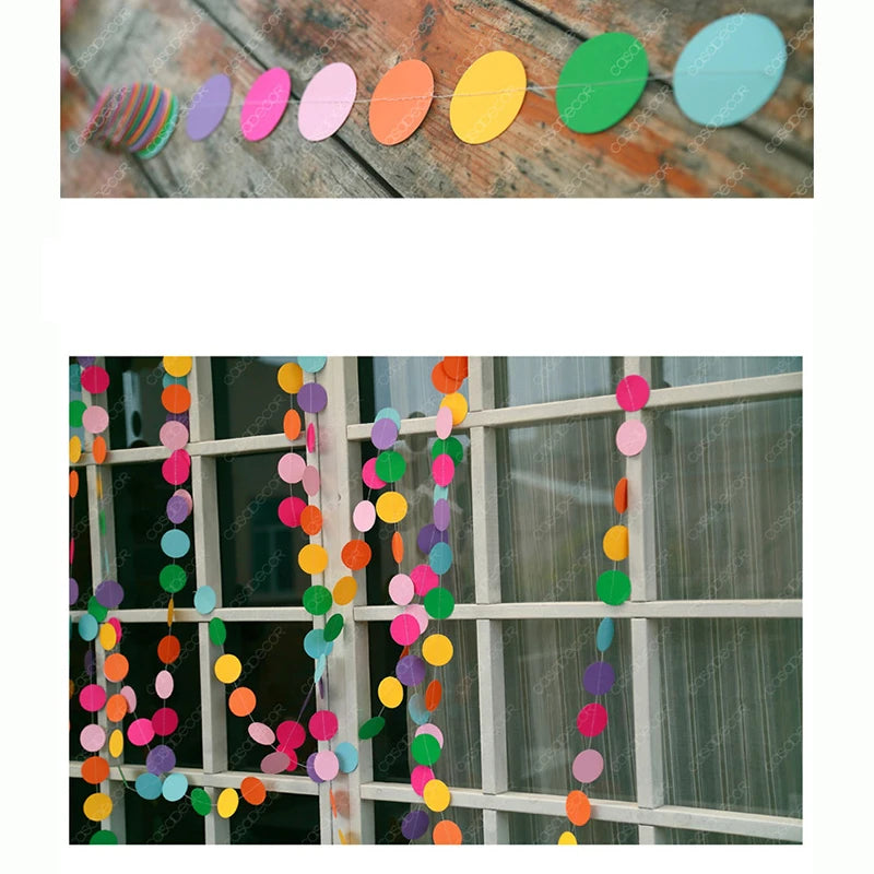 Guirlande Cercles Papier Pastel – Décoration Baby Shower, Anniversaire Enfant & Chambre Bébé