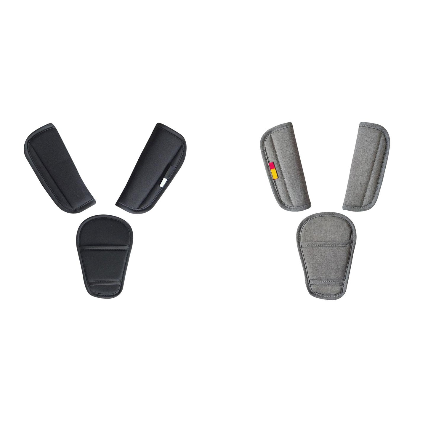 Couvre-Sangles Rembourrés Poussette & Siège Auto Bébé – Protection Épaules Douce & Ajustable | Gris & Noir