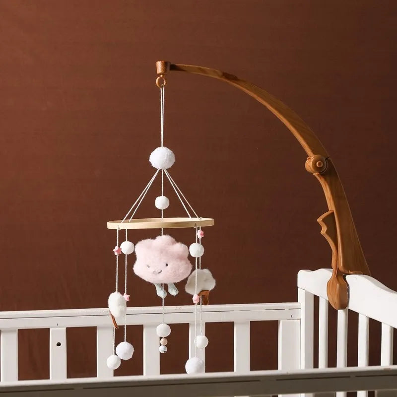 Mobile Musical Bébé Bois Feutre Premium — Cloche Lit Animaux & Boîte à Musique | 3 Modèles
