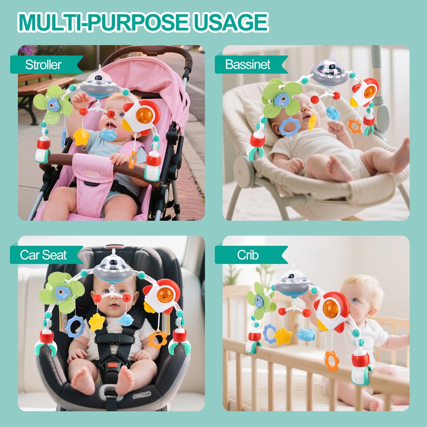 Arche Poussette Bébé – Jouet Éveil Transat & Siège Auto, Développement Sensoriel