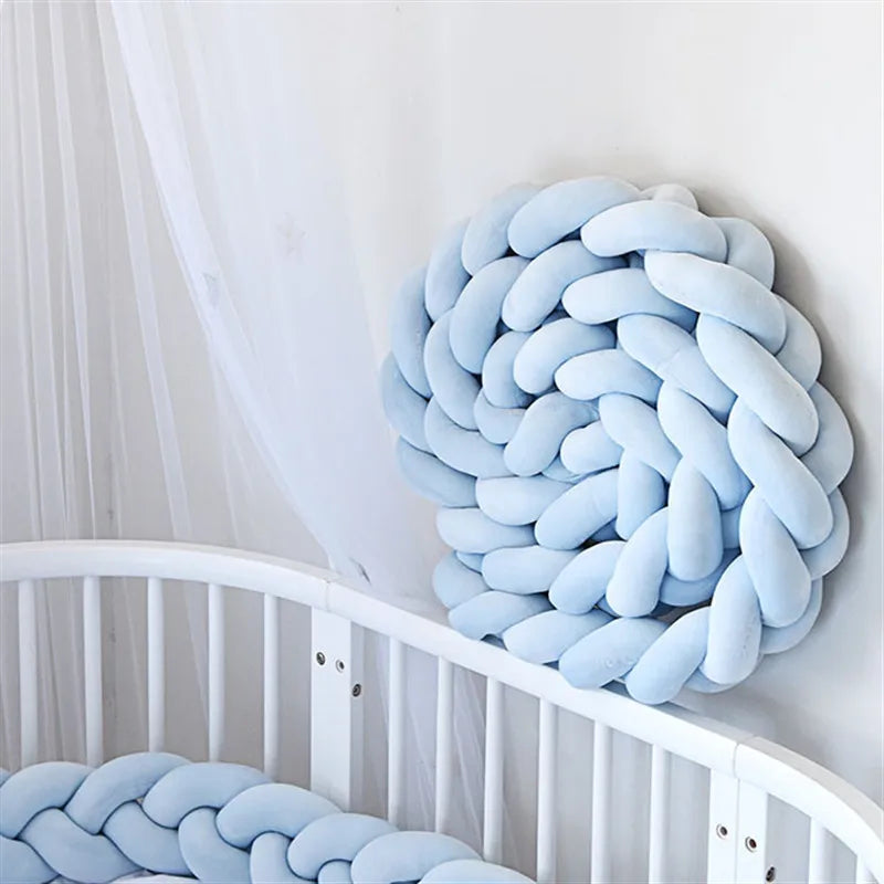 Tour de Lit Bébé Tressé Nœuds – Pare-Chocs Berceau Lavable 1M 2M 3M 4M