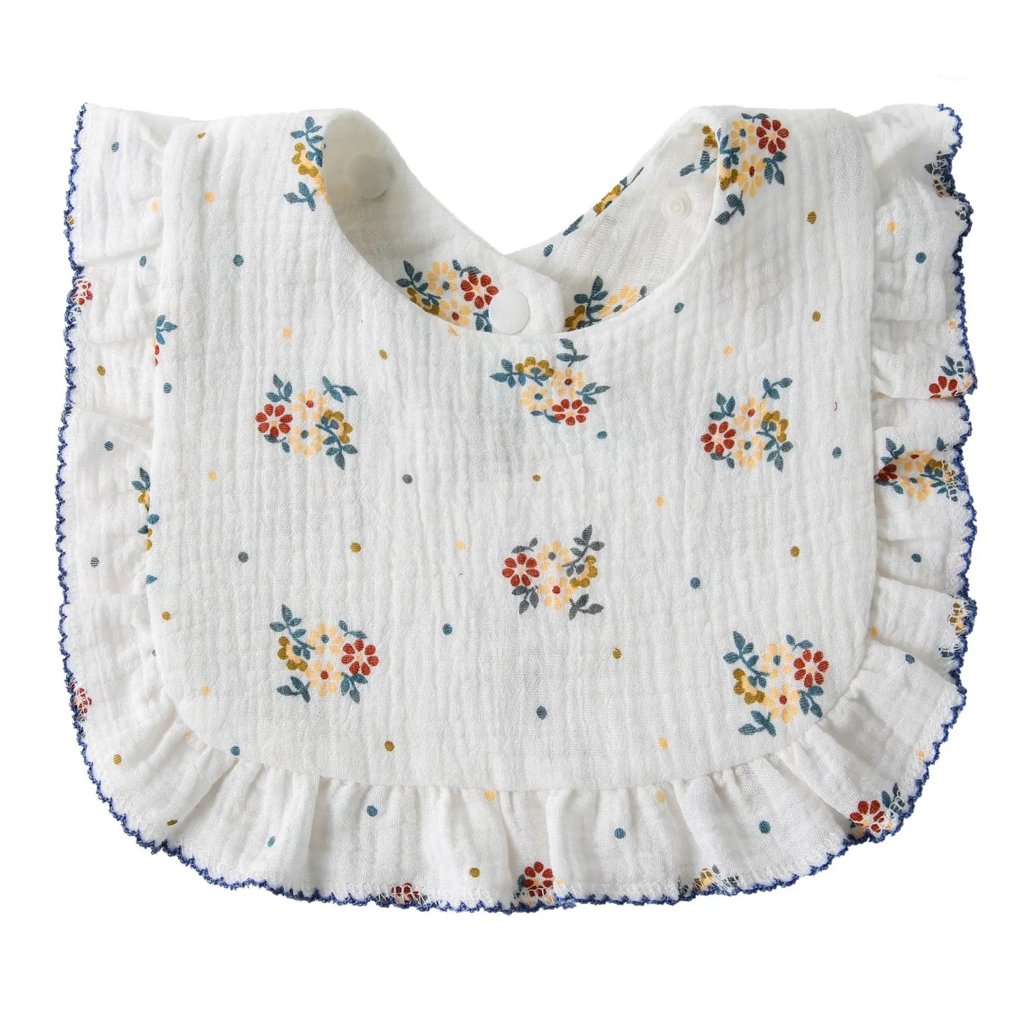 Bavoir Bandana Bébé Mousseline Coton Bio – Volant Floral Absorbant Nouveau-Né 0-18 Mois