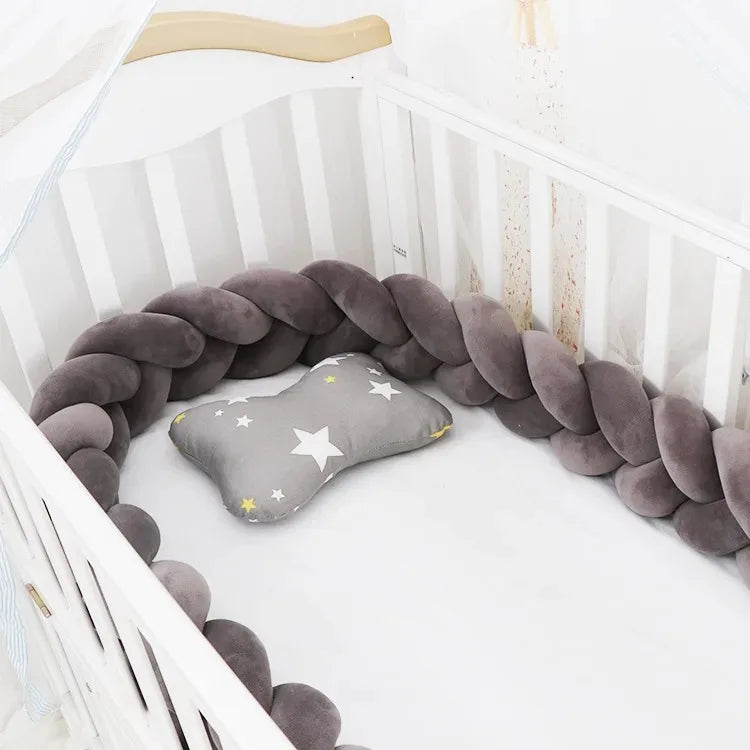 Tresse de lit bébé nœuds — Protection Douce Barreaux Coton | 1M 2M 3M 4M | 32 Coloris Fille & Garçon