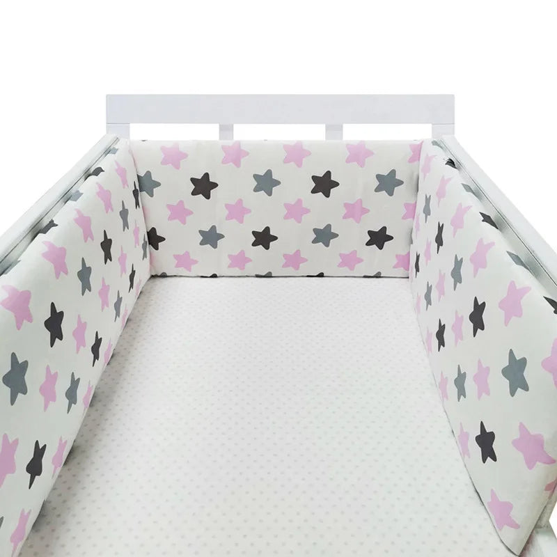 Tour de Lit Bébé Coton Épais 1 Pièce — Coussin Protège Barreaux Lavable | 24 Coloris Fille & Garçon