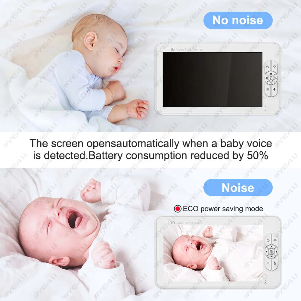 Babyphone Vidéo 5 Pouces PTZ – Capteur Température, Berceuses & Zoom | Meilleur Rapport Qualité-Prix
