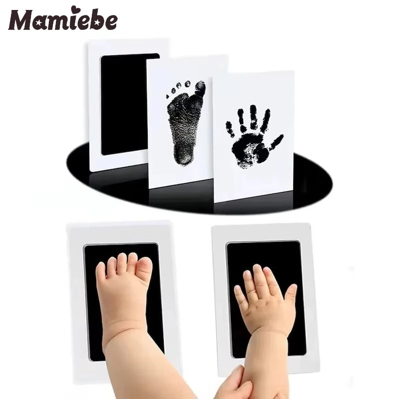 Kit Empreintes Bébé Non Toxique – Tampon Encre Haute Absorption 1 Clic 3 Couleurs | Souvenir Naissance 0-6 Mois
