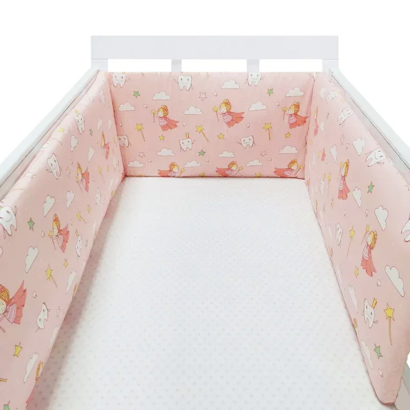 Tour de Lit Bébé Coton Motifs — Protège Barreaux Respirant 60x120 | 14 Coloris Fille & Garçon