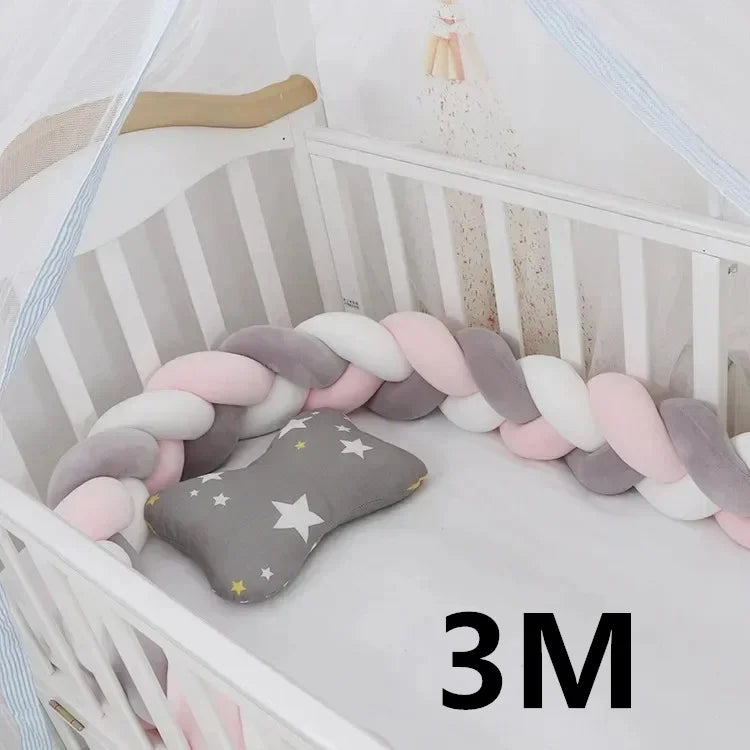Tresse de lit bébé nœuds — Protection Douce Barreaux Coton | 1M 2M 3M 4M | 32 Coloris Fille & Garçon