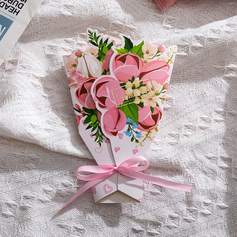 Carte de Vœux Fleurs 3D Bouquet Pliable – Anniversaire, Merci, Fête Maîtresse & Toutes Occasions