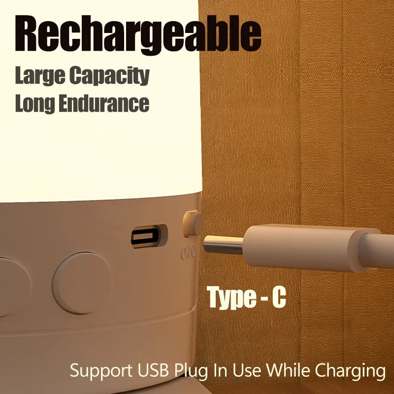 Veilleuse LED Tactile Rechargeable Bébé – 3 Couleurs & Luminosité Réglable USB-C | 9 Modèles Chambre Enfant