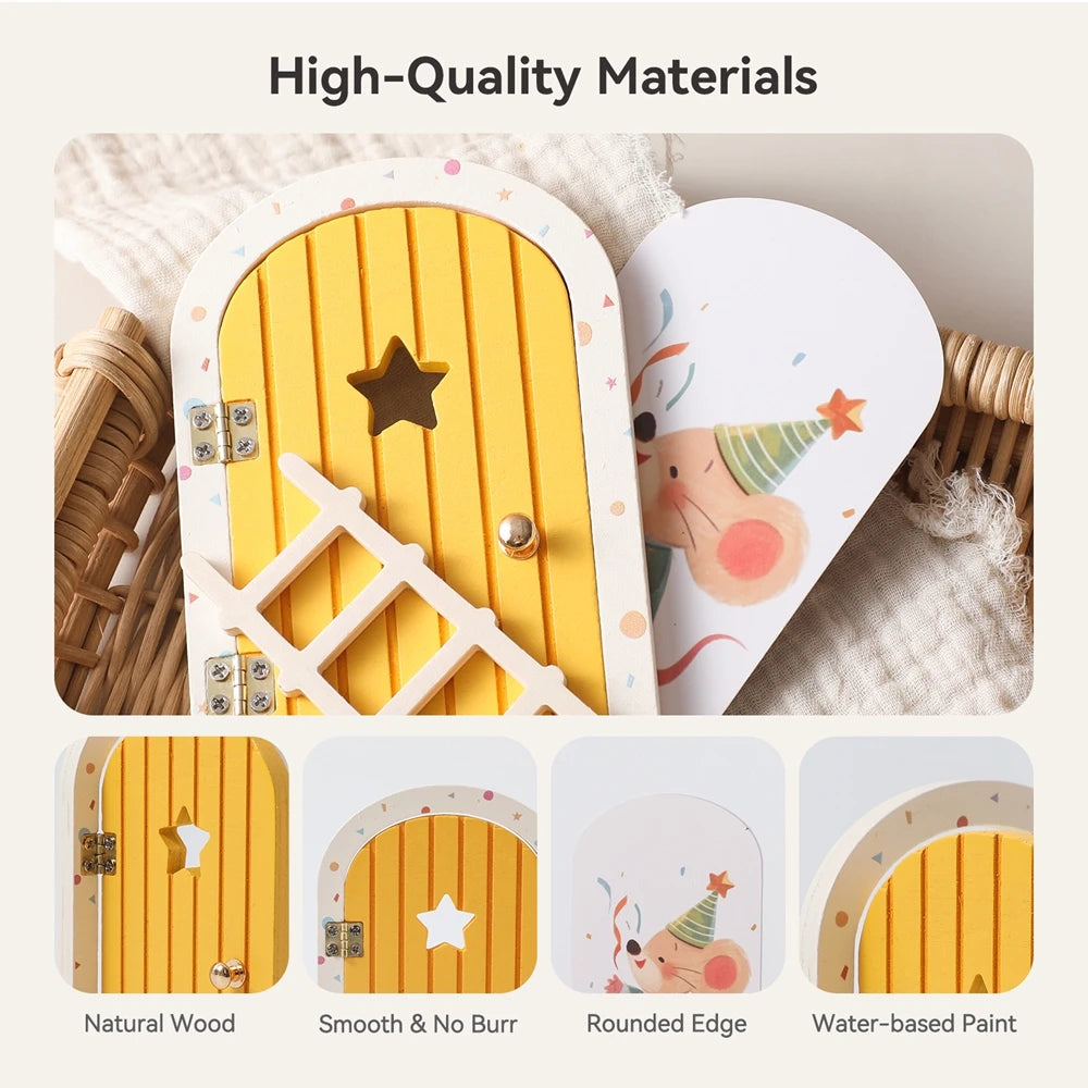 Porte Fée Miniature en Bois & Boîte à Dent de Lait – Décoration Chambre Enfant Cadeau Naissance