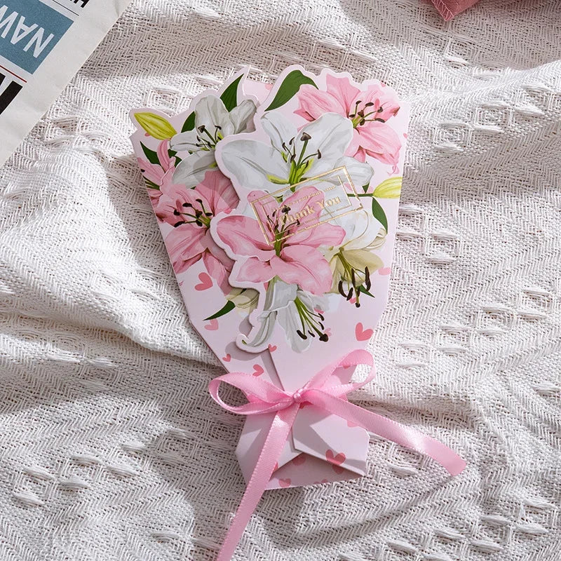 Carte de Vœux Fleurs 3D Bouquet Pliable – Anniversaire, Merci, Fête Maîtresse & Toutes Occasions